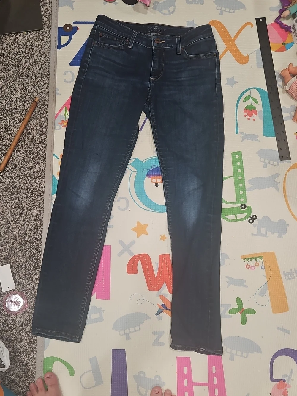 Lucky Brand Blue Denim Jeans with Brown Stitching